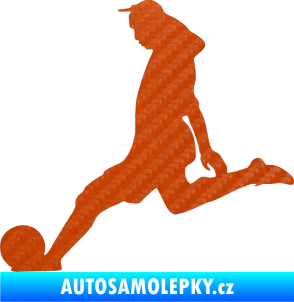 Samolepka Fotbalista 010 levá 3D karbon oranžový