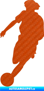 Samolepka Fotbalista 027 levá 3D karbon oranžový