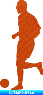 Samolepka Fotbalista 029 levá 3D karbon oranžový