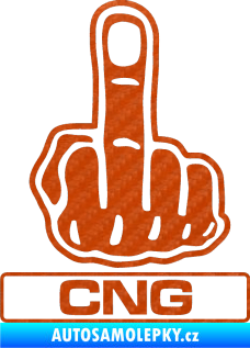Samolepka Fuck off CNG 3D karbon oranžový