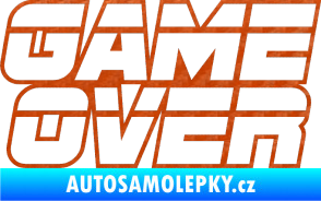 Samolepka Game over nad sebou 002 3D karbon oranžový