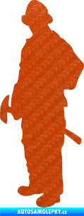 Samolepka Hasič 001 levá 3D karbon oranžový
