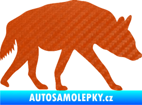 Samolepka Hyena 001 pravá 3D karbon oranžový