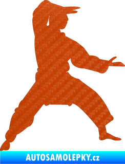Samolepka Karate 006 pravá 3D karbon oranžový