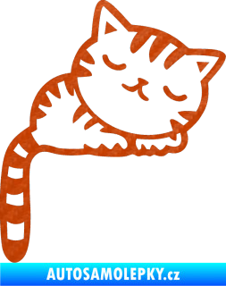 Samolepka Kočka 004 pravá 3D karbon oranžový