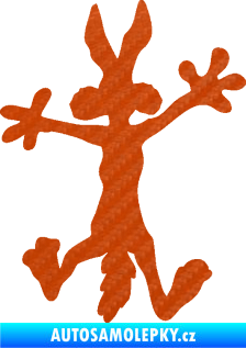 Samolepka Kojot 002 levá 3D karbon oranžový