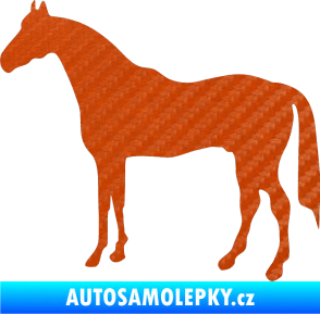 Samolepka Kůň 004 levá 3D karbon oranžový