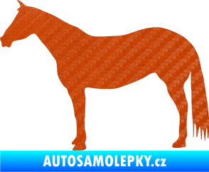 Samolepka Kůň 007 levá 3D karbon oranžový