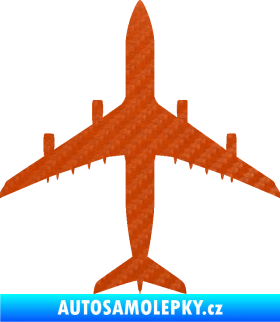 Samolepka Letadlo 005 3D karbon oranžový