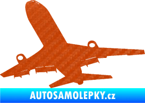 Samolepka Letadlo 007 levá 3D karbon oranžový