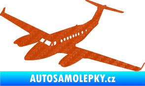 Samolepka Letadlo 010 levá 3D karbon oranžový