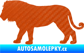 Samolepka Lev 001 levá 3D karbon oranžový