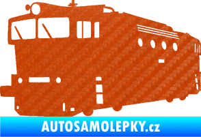 Samolepka Lokomotiva 001 levá 3D karbon oranžový