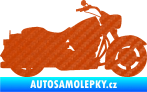 Samolepka Motorka 045 pravá Harley Davidson 3D karbon oranžový
