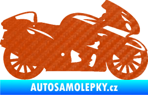 Samolepka Motorka 048 pravá silniční 3D karbon oranžový