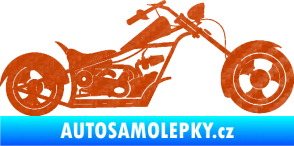 Samolepka Motorka chopper 001 pravá 3D karbon oranžový