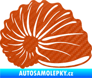 Samolepka Mušle 002 pravá ulita 3D karbon oranžový