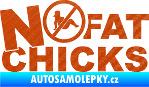 Samolepka No fat chicks 003 3D karbon oranžový