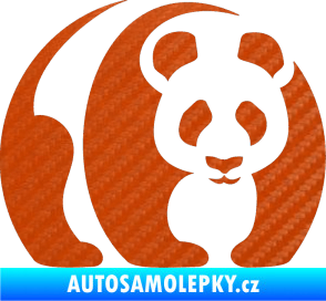 Samolepka Panda 001 pravá 3D karbon oranžový