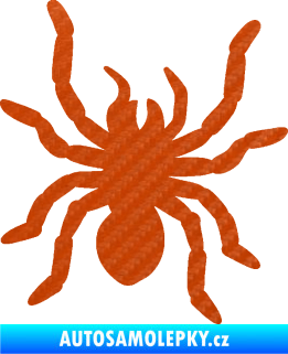 Samolepka Pavouk 014 pravá 3D karbon oranžový