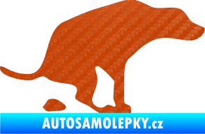 Samolepka Pes 077 pravá 3D karbon oranžový