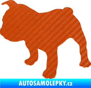 Samolepka Pes 108 levá Francouzský buldoček 3D karbon oranžový