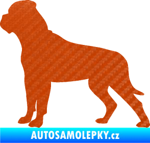 Samolepka Pes 150 levá bullmastif 3D karbon oranžový
