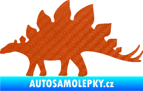 Samolepka Stegosaurus 001 levá 3D karbon oranžový