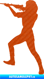Samolepka Střelkyně 001 levá 3D karbon oranžový