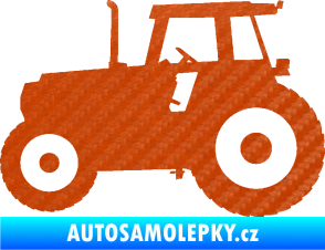 Samolepka Traktor 001 levá 3D karbon oranžový