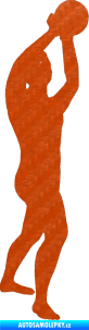 Samolepka Voleybal 012 pravá 3D karbon oranžový