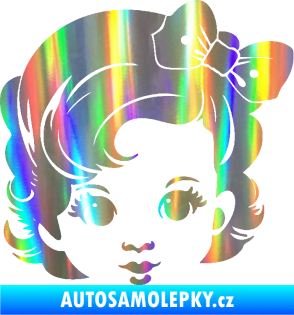Samolepka Dítě v autě 110 pravá holčička s mašlí Holografická