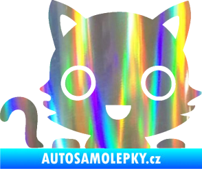 Samolepka Kočka 014 levá kočka v autě Holografická