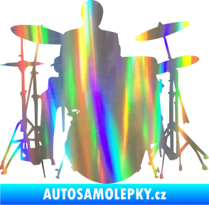 Samolepka Music 009 pravá hráč na bicí Holografická