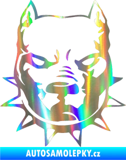 Samolepka Pitbull hlava 002 levá Holografická