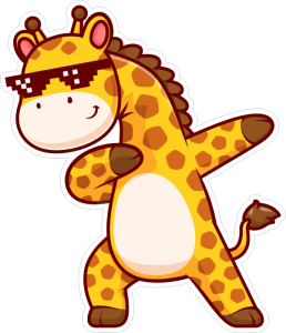 Barevná žirafa 004 levá cool tancuje