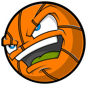 Barevný míč 003 levá basketbal s obličejem