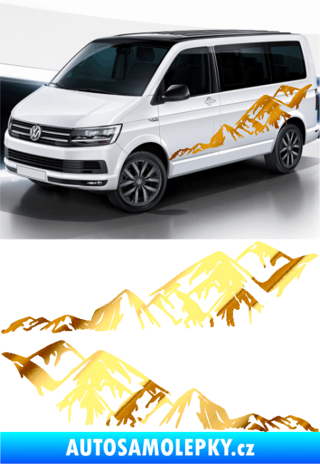 Samolepka Samolepka hory 002 chrom fólie zlatá zrcadlová