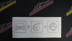Samolepka Auto + turbo = veselý smajlík, radost z jízdy