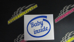 Samolepka Baby inside dítě v autě nápis