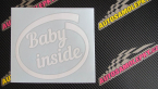 Samolepka Baby inside dítě v autě nápis