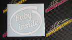 Samolepka Baby inside dítě v autě nápis