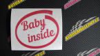 Samolepka Baby inside dítě v autě nápis