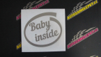 Samolepka Baby inside dítě v autě nápis