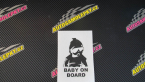 Samolepka Baby on board 002 pravá s textem miminko s brýlemi