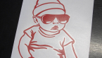 Samolepka Baby on board 003 pravá miminko s brýlemi