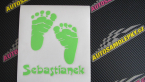 Samolepka Baby on board 005 levá otisk chodidel