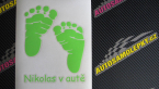 Samolepka Baby on board 005 levá otisk chodidel