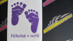 Samolepka Baby on board 005 levá otisk chodidel