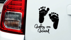 Samolepka Baby on board 005 pravá otisk chodidel